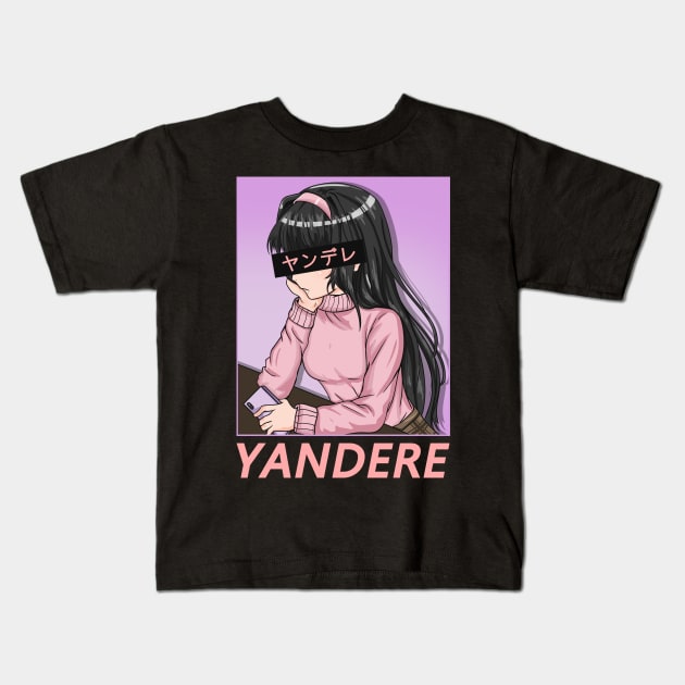 Yandere - Japanese Anime Girl T-Shirt Kids T-Shirt by biNutz